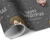Harry Potter Cartoon | Happy Christmas Chalkboard Geschenkpapier (Rolleneckpunkt)