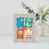 HARRY POTTER™ | CARTOON HOGWARTS™ HOUSES POSTKARTE (Stehend Vorderseite)