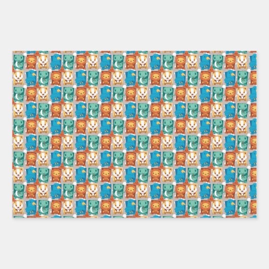 HARRY POTTER™ | CARTOON HOGWARTS™ HOUSTS™ GESCHENKPAPIER SET (Vorderseite 2)