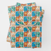 HARRY POTTER™ | CARTOON HOGWARTS™ HOUSTS™ GESCHENKPAPIER SET (Beispiel)