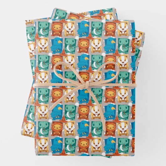 HARRY POTTER™ | CARTOON HOGWARTS™ HOUSTS™ GESCHENKPAPIER SET (Beispiel)