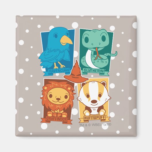 HARRY POTTER™ | CARTOON HOGWARTS™ HOUSTS™ MAGNET (Vorne)
