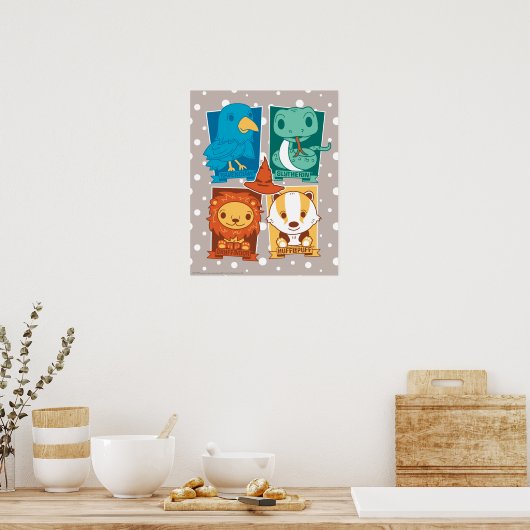 HARRY POTTER™ | CARTOON HOGWARTS™ HOUSTS™ POSTER (Küche)