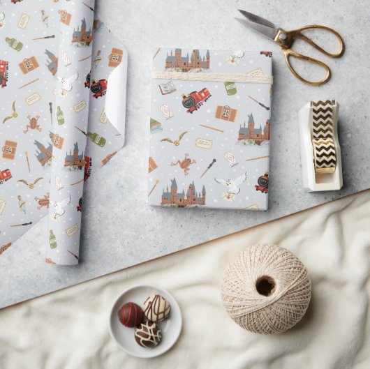 Harry Potter Cartoon Hogwarts Muster Geschenkpapier (Kunsthandwerk)