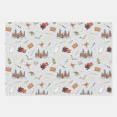 Harry Potter Cartoon Hogwarts Muster Geschenkpapier Set (Vorderseite)