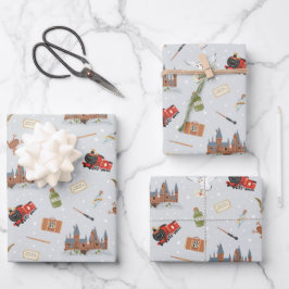 Harry Potter Cartoon Hogwarts Muster Geschenkpapier Set