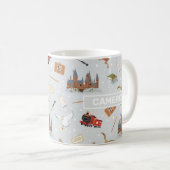 Harry Potter Cartoon Hogwarts Muster Kaffeetasse (VorderseiteRechts)