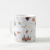 Harry Potter Cartoon Hogwarts Muster Kaffeetasse (Vorderseite Links)