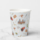 Harry Potter Cartoon Hogwarts Muster Pappbecher (Rückseite)