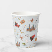 Harry Potter Cartoon Hogwarts Muster Pappbecher (Vorderseite)