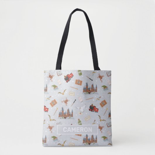 Harry Potter Cartoon Hogwarts Muster Tasche (Vorderseite)