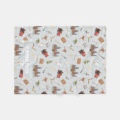 Harry Potter Cartoon Hogwarts Pattern Fleecedecke (Vorderseite (Horizontal))