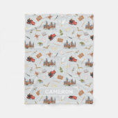 Harry Potter Cartoon Hogwarts Pattern Fleecedecke (Vorderseite)