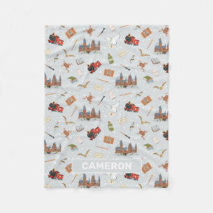 Harry Potter Cartoon Hogwarts Pattern Fleecedecke