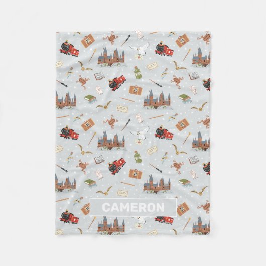 Harry Potter Cartoon Hogwarts Pattern Fleecedecke (Vorderseite)