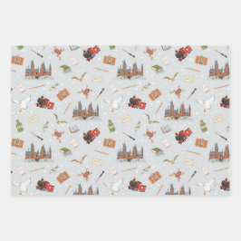 Harry Potter Cartoon Hogwarts Pattern Geschenkpapier Set