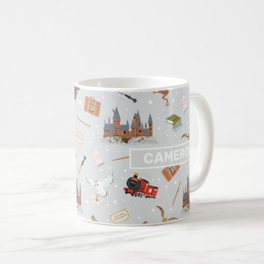 Harry Potter Cartoon Hogwarts Pattern Kaffeetasse (VorderseiteRechts)