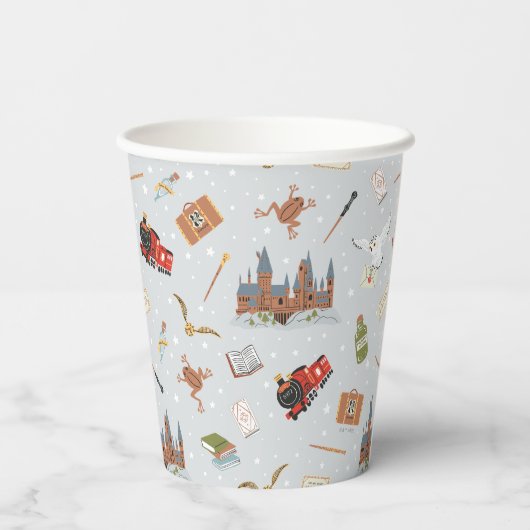 Harry Potter Cartoon Hogwarts Pattern Pappbecher (Rückseite)