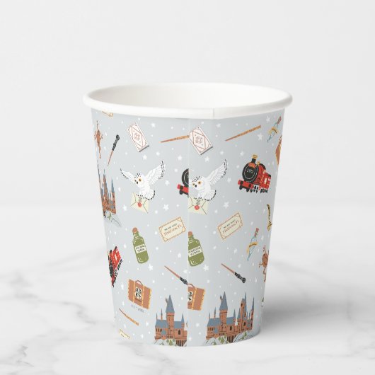 Harry Potter Cartoon Hogwarts Pattern Pappbecher (Rechts)