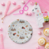 Harry Potter Cartoon Hogwarts Pattern Pappteller (Party)
