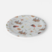 Harry Potter Cartoon Hogwarts Pattern Pappteller (Schrägansicht)