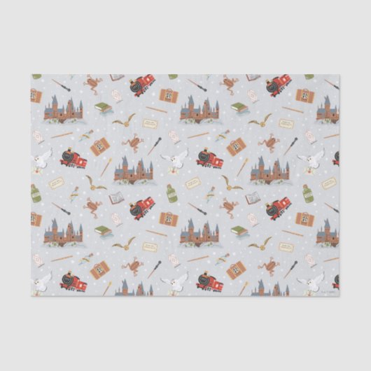 Harry Potter Cartoon Hogwarts Pattern Seidenpapier (Vorderseite)