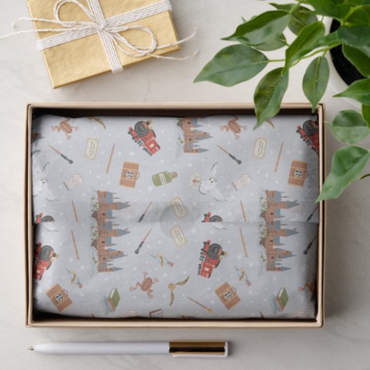 Harry Potter Cartoon Hogwarts Pattern Seidenpapier (Geschenk)