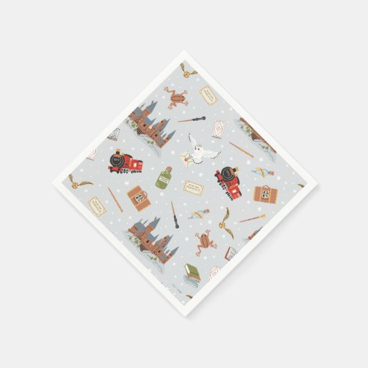 Harry Potter Cartoon Hogwarts Pattern Serviette (Ecke)