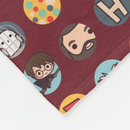 Harry Potter Cartoon Icons Muster Fleecedecke (Ecke)
