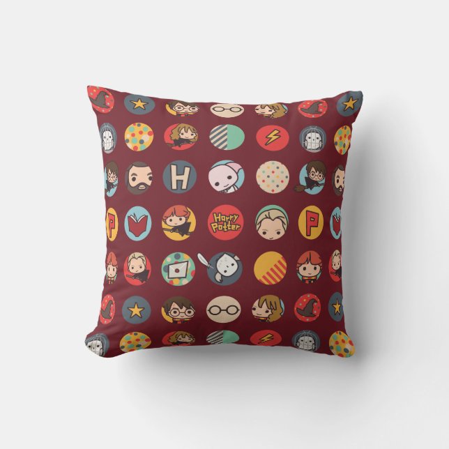 Harry Potter Cartoon Icons Muster Kissen (Vorderseite)