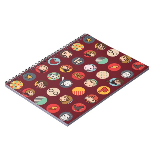 Harry Potter Cartoon Icons Muster Notizblock (Linke Seite)
