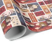 Harry Potter Cartoon Scenes Pattern Geschenkpapier (Rolleneckpunkt)