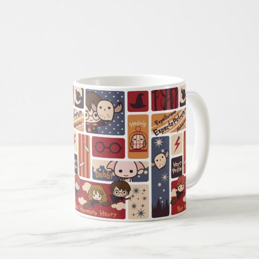 Harry Potter Cartoon Scenes Pattern Kaffeetasse (VorderseiteRechts)