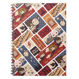 Harry Potter Cartoon Scenes Pattern Notizblock