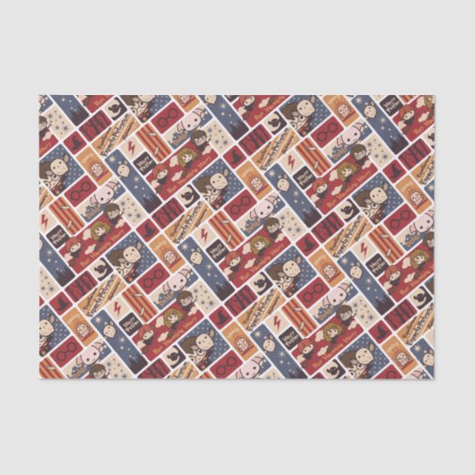 Harry Potter Cartoon Scenes Pattern Seidenpapier (Vorderseite)