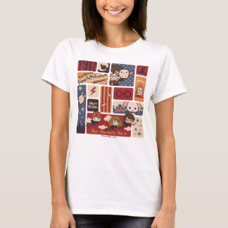 Harry Potter Cartoon Scenes Pattern T-Shirt