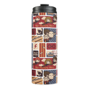 Harry Potter Cartoon Scenes Pattern Thermosbecher