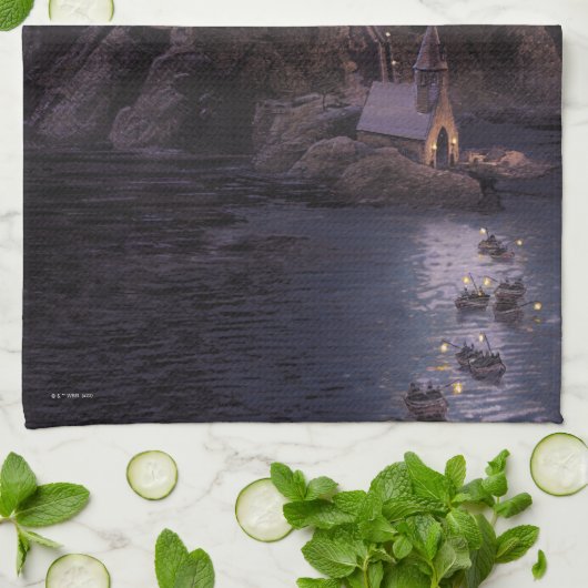 Harry Potter Castle | Großer See bis Hogwarts Geschirrtuch (Gefaltet)