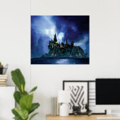 Harry Potter Castle | Hogwarts bei Nacht Poster (Heimbüro)