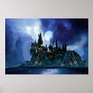 Harry Potter Castle Hogwarts bei Nacht Poster