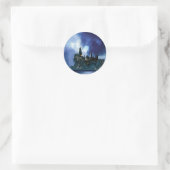 Harry Potter Castle | Hogwarts bei Nacht Runder Aufkleber (Tasche)