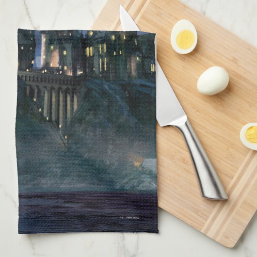 Harry Potter Castle Moonlit Hogwarts Geschirrtuch (Viertel Falte)