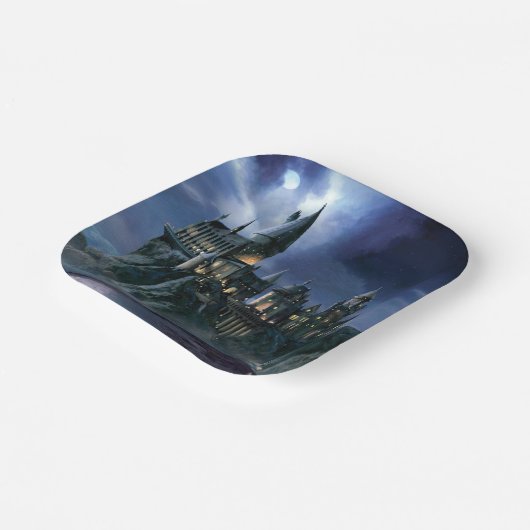 Harry Potter Castle | Moonlit Hogwarts Pappteller (Gewinkelt)