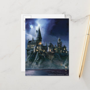 Harry Potter Castle Moonlit Hogwarts Postkarte