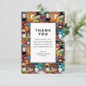 Harry Potter Character Pattern Birthday Vielen Dan Einladung (Stehend Vorderseite)