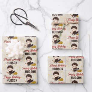 HARRY POTTER™ Charakter Magischer Geburtstagsbogen Geschenkpapier Set