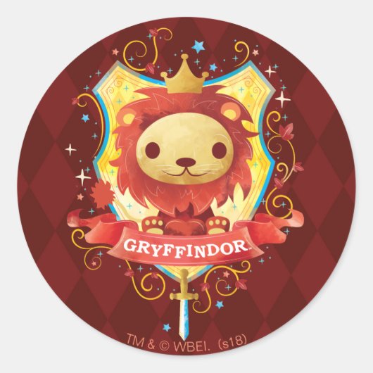 Harry Potter | Charmantes GRYFFINDOR™ Wappen Runder Aufkleber (Vorderseite)