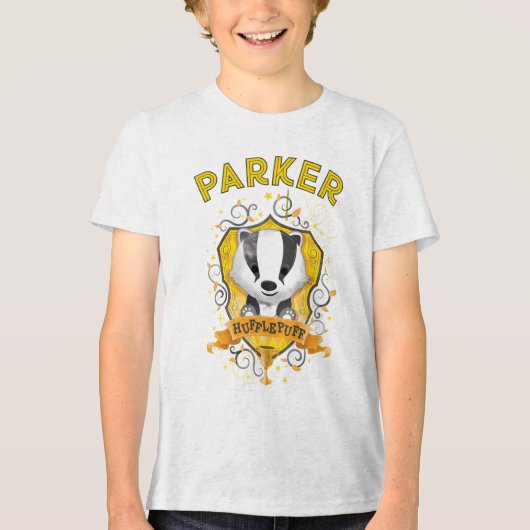 Harry Potter | Charming HUFFLEPUFF™ Crest Tri-Blend Shirt (Vorderseite)