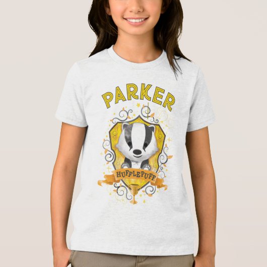 Harry Potter | Charming HUFFLEPUFF™ Crest Tri-Blend Shirt (Vorderseite)