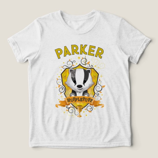 Harry Potter | Charming HUFFLEPUFF™ Crest Tri-Blend Shirt (Design Vorderseite)